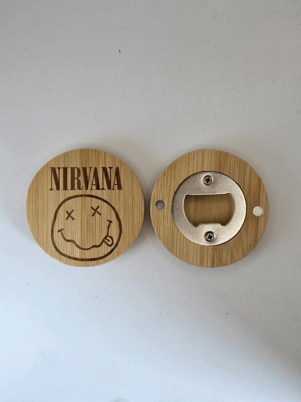 Wooden Bottle Opener Fridge Magnet - Bands - Image 3