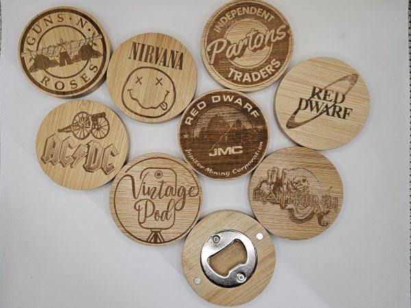 Wooden Bottle Opener Fridge Magnet - Bands